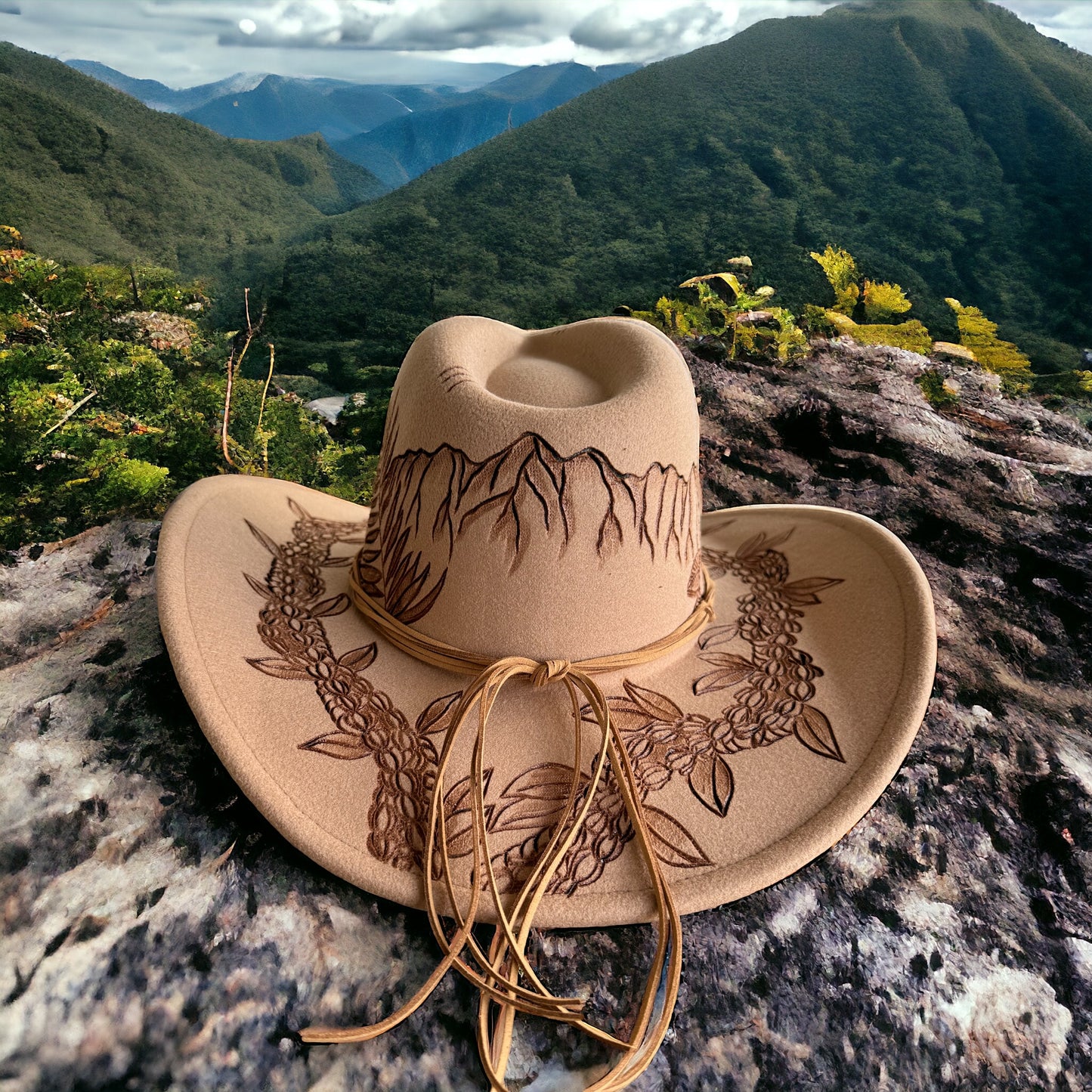 Fragrant Lands- Burned Cowboy Style Hat