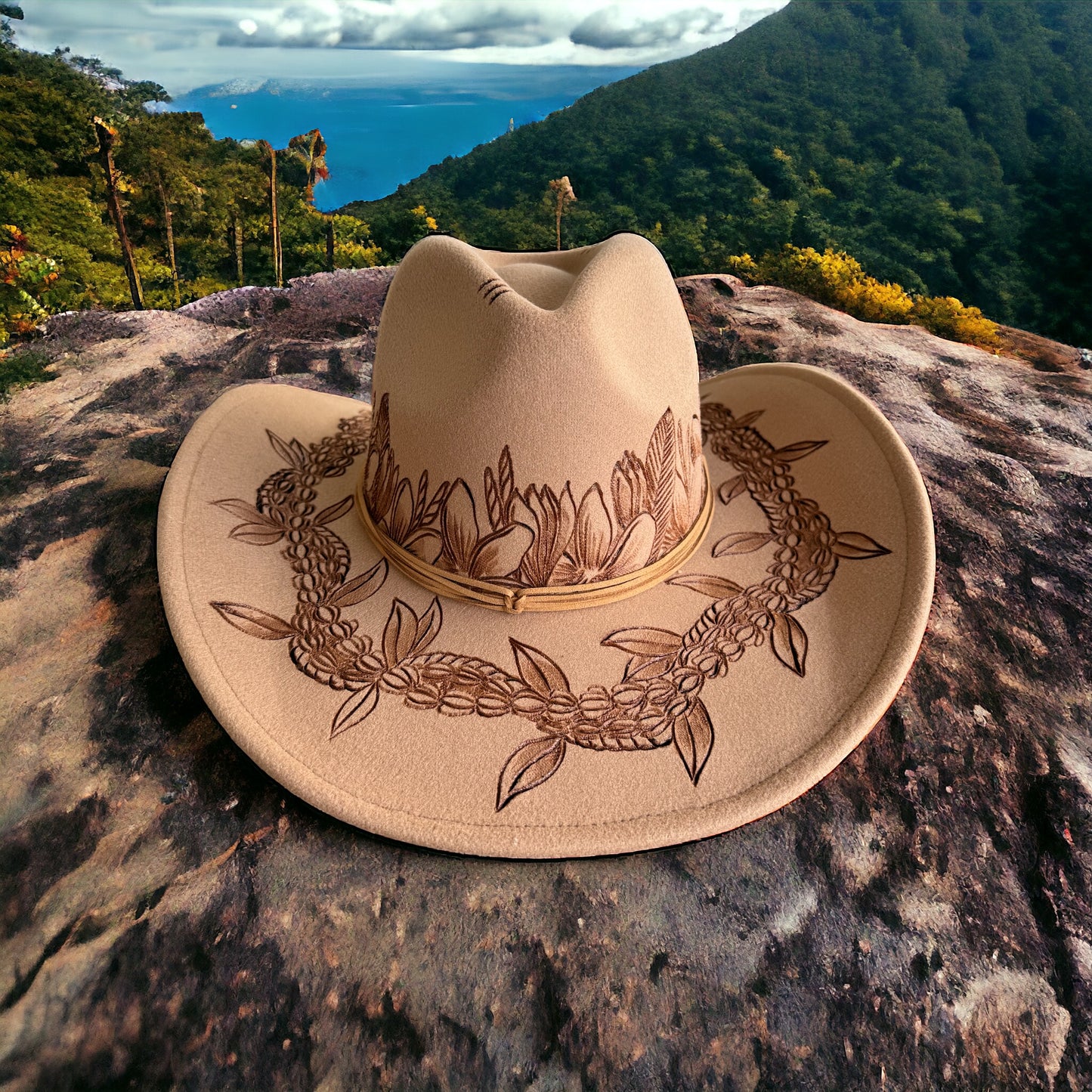 Fragrant Lands- Burned Cowboy Style Hat