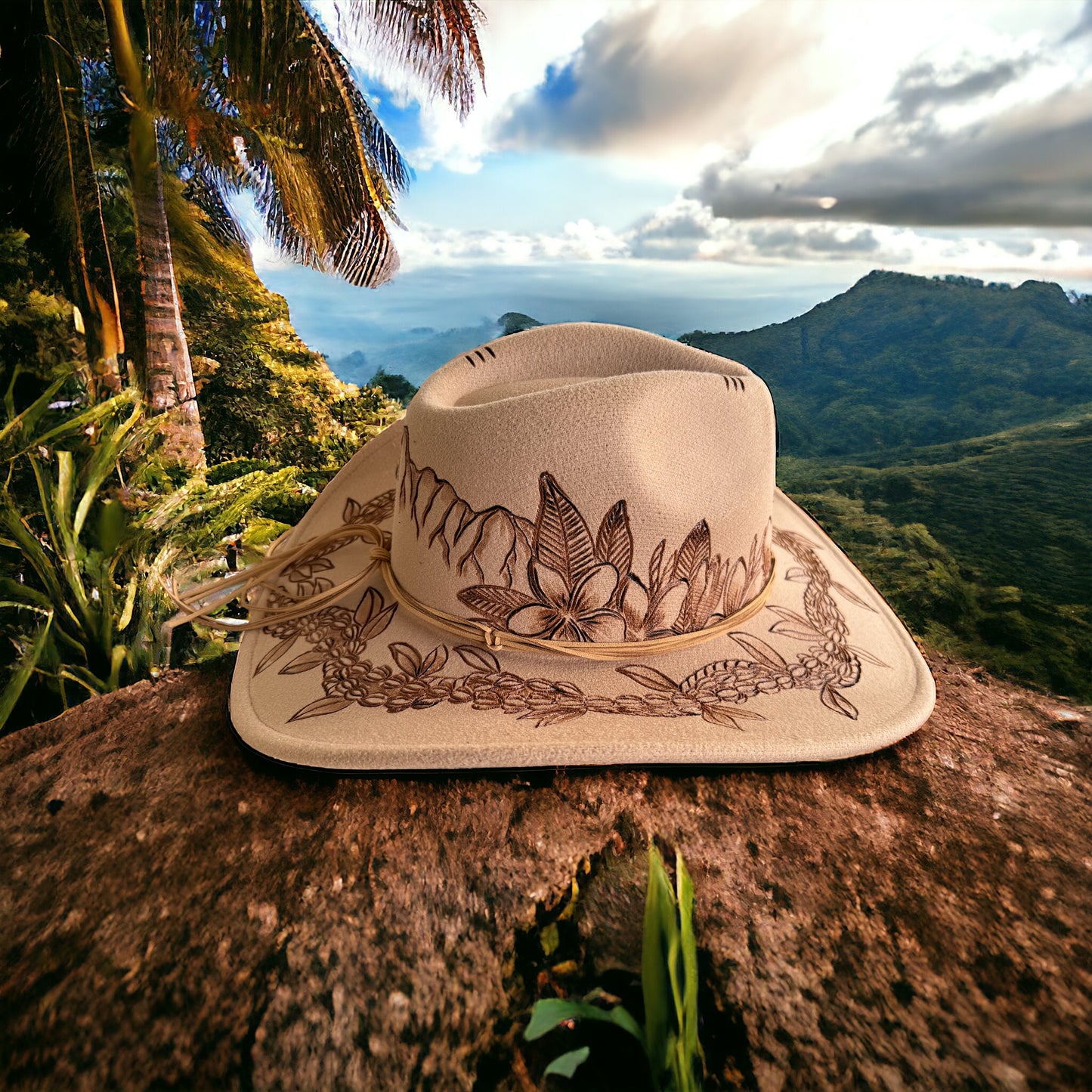 Fragrant Lands- Burned Cowboy Style Hat