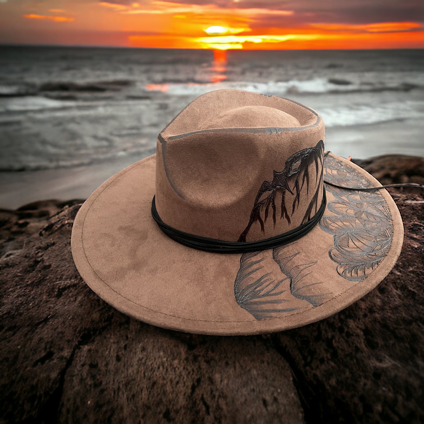 Iwa & Lo’i Kalo - Burned Wide Brim Hat