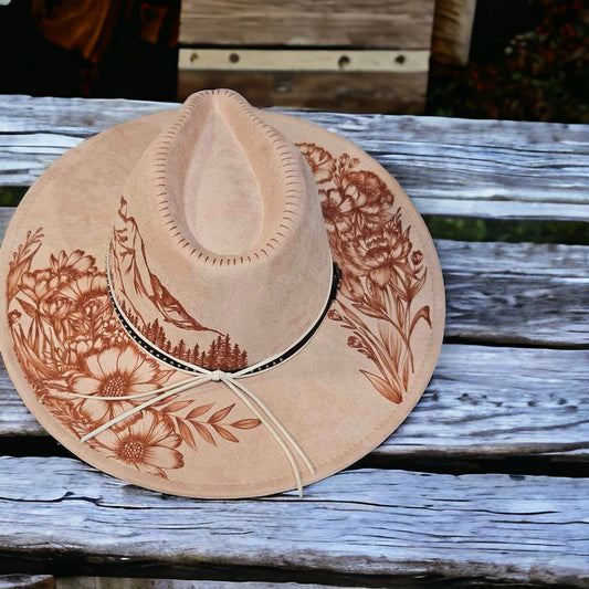 Adena- Burned Wide Brim Hat