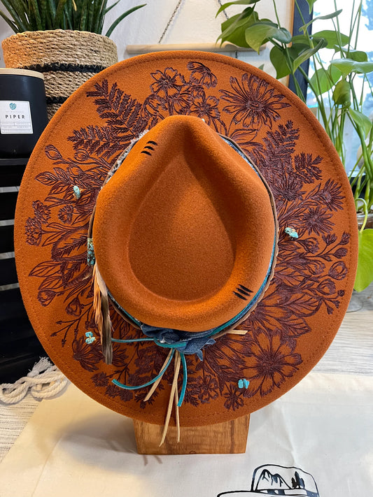 Ferozah - Burned Wide Brim Hat