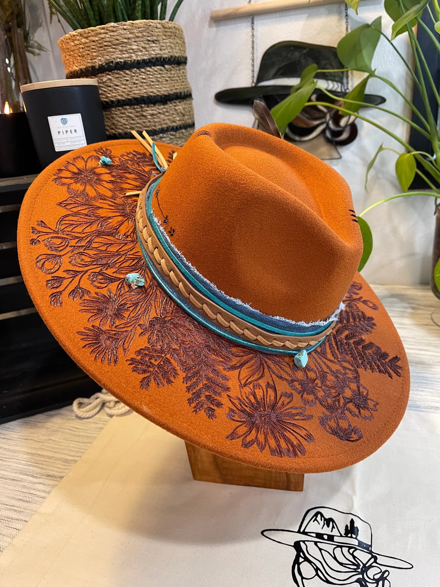 Ferozah - Burned Wide Brim Hat