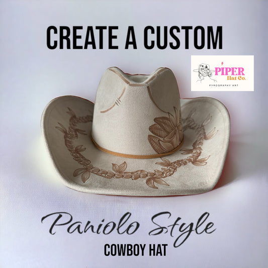 Create a Custom Burned - Flare Cowboy style Hat - Paniolo