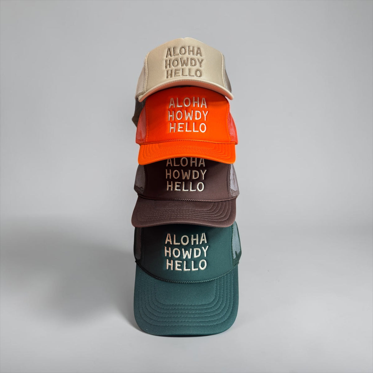 Aloha Howdy Hello Trucker Hat