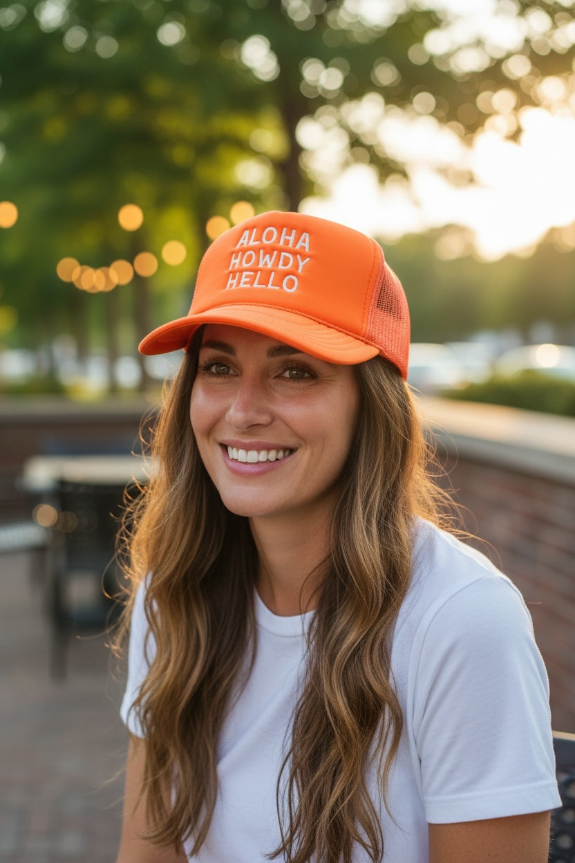 Aloha Howdy Hello Trucker Hat