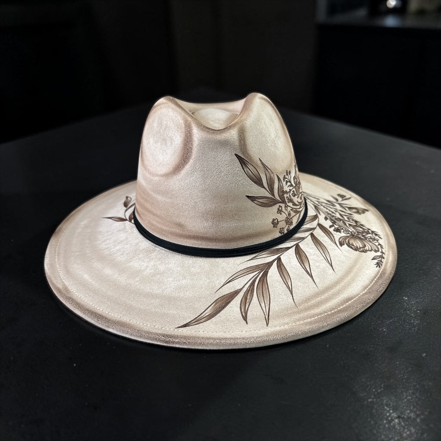 Cowgirl Dandy- Burned Wide Brim Fedora
