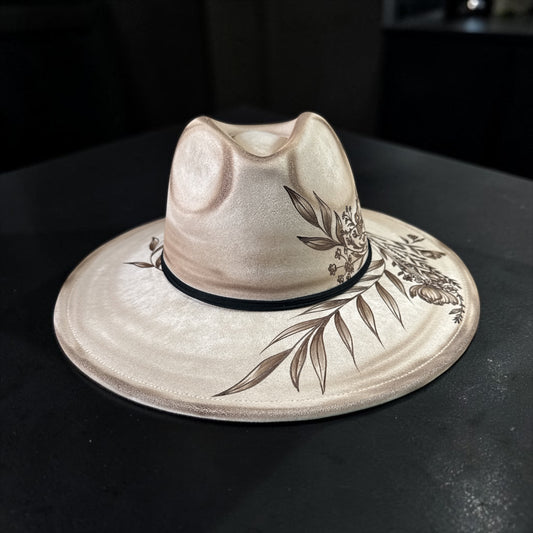 Cowgirl Dandy- Burned Wide Brim Fedora
