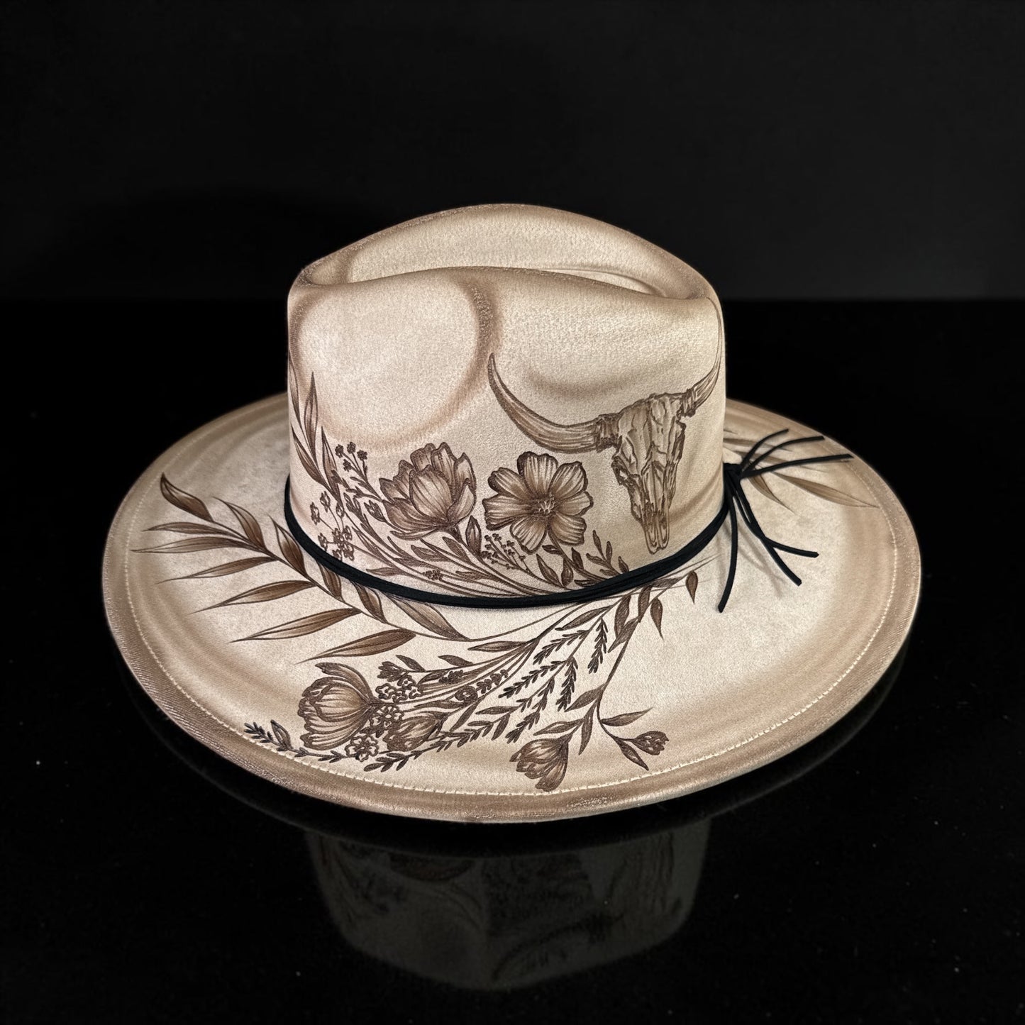 Cowgirl Dandy- Burned Wide Brim Fedora