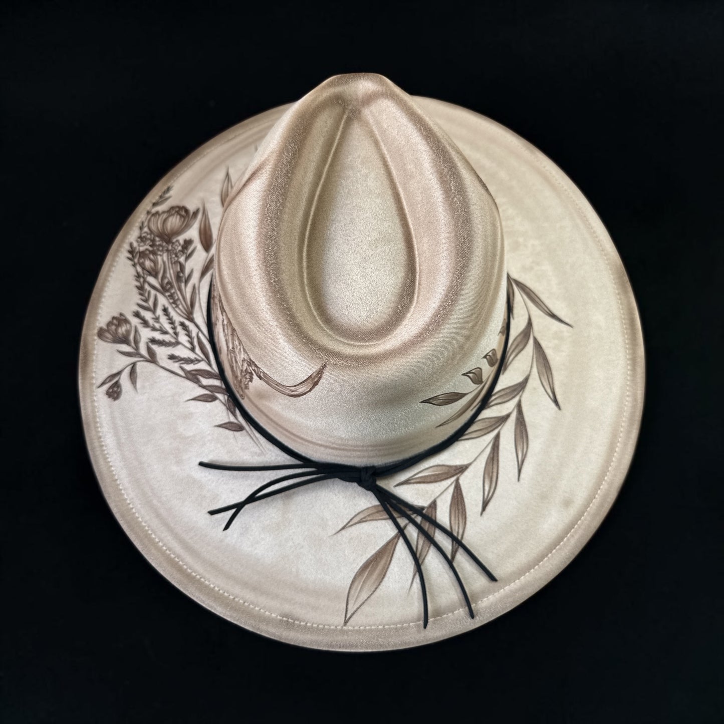 Cowgirl Dandy- Burned Wide Brim Fedora