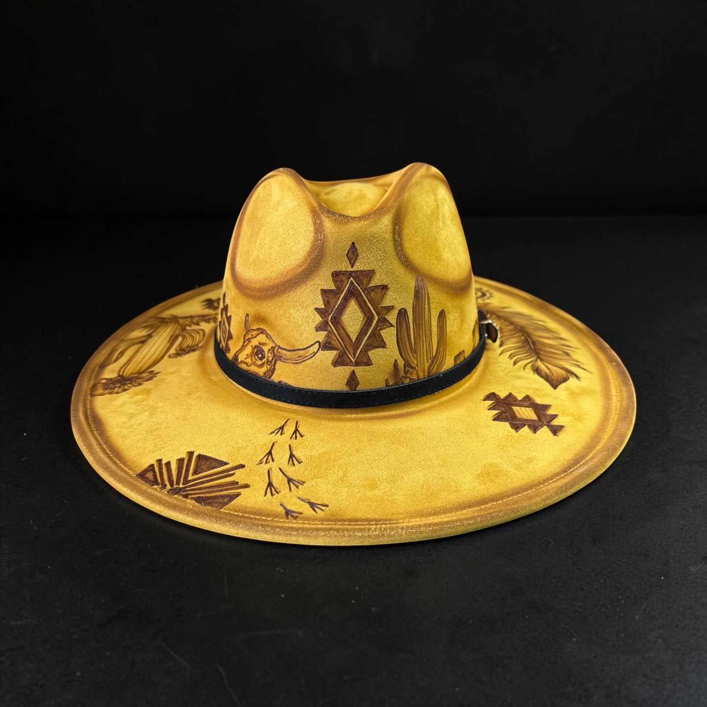 The Roadrunner- Burned Wide Brim Fedora
