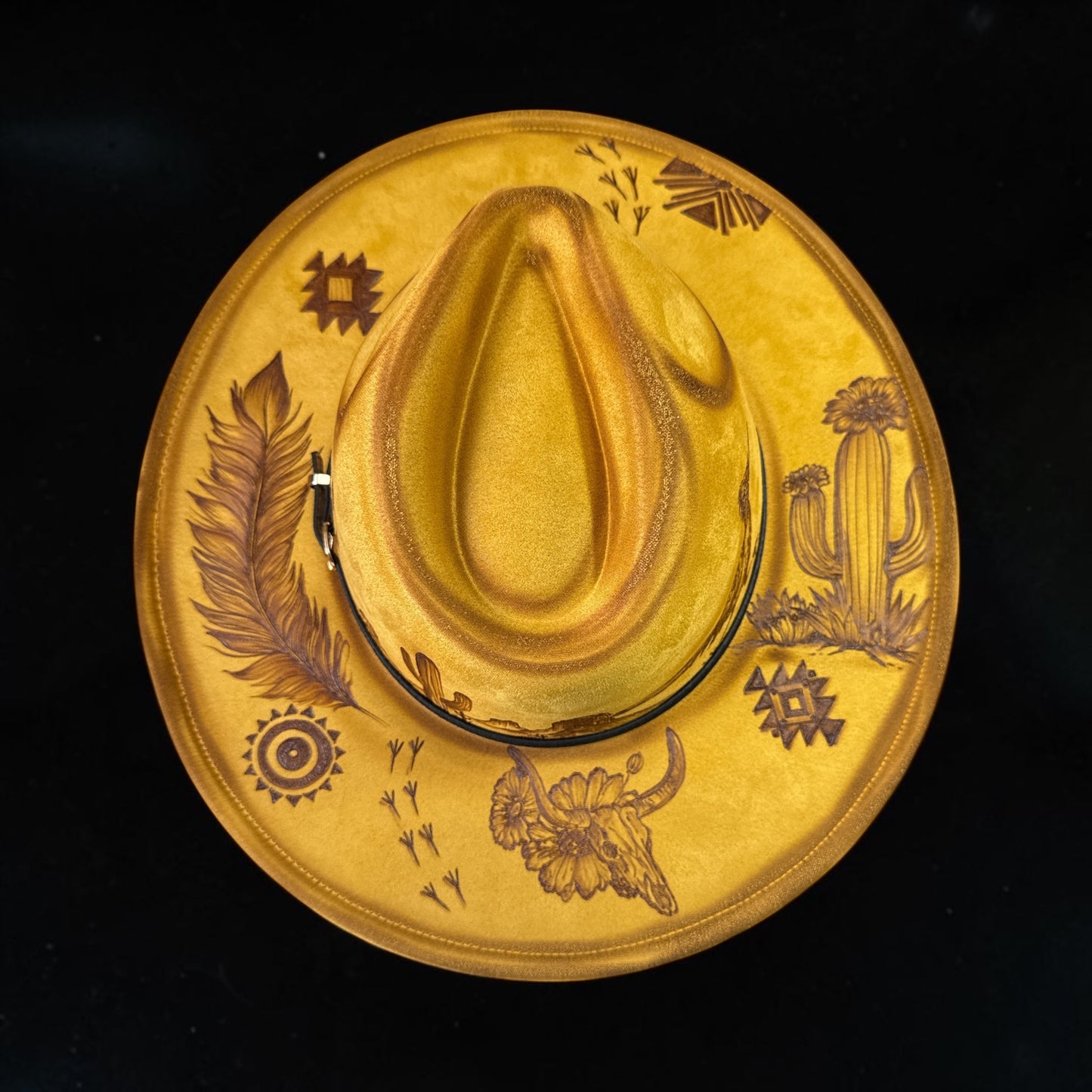 The Roadrunner- Burned Wide Brim Fedora