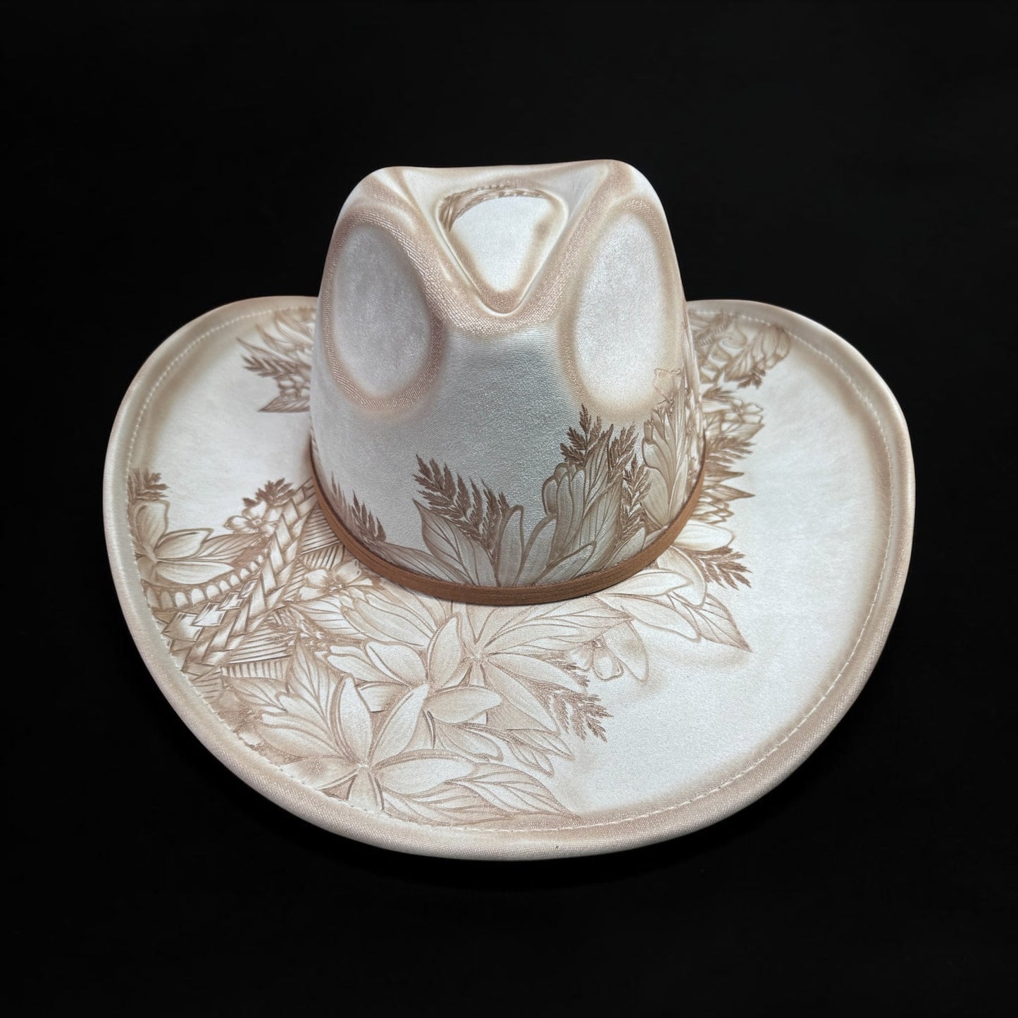 Haku & Poly Tribal  - Burned Cowboy Hat