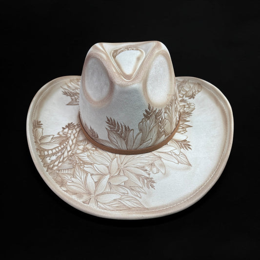 Haku & Poly Tribal  - Burned Cowboy Hat