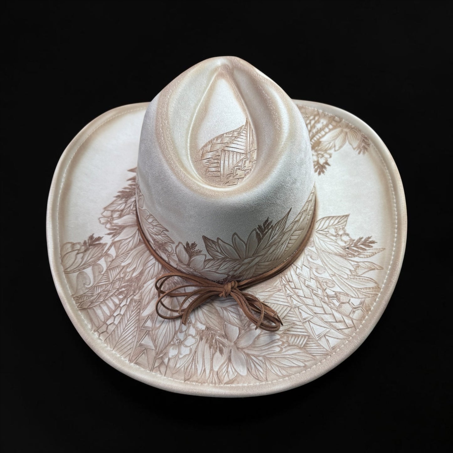 Haku & Poly Tribal  - Burned Cowboy Hat