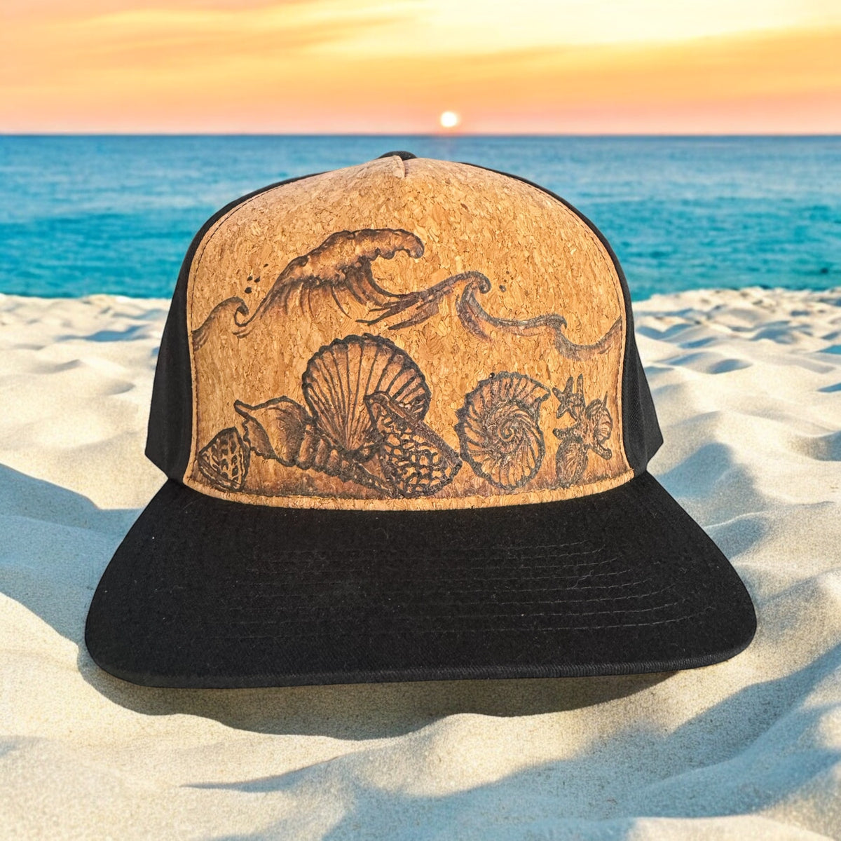 Beach Treasures - Burned Cork Trucker Hat – Piper Hat Co display picture 1