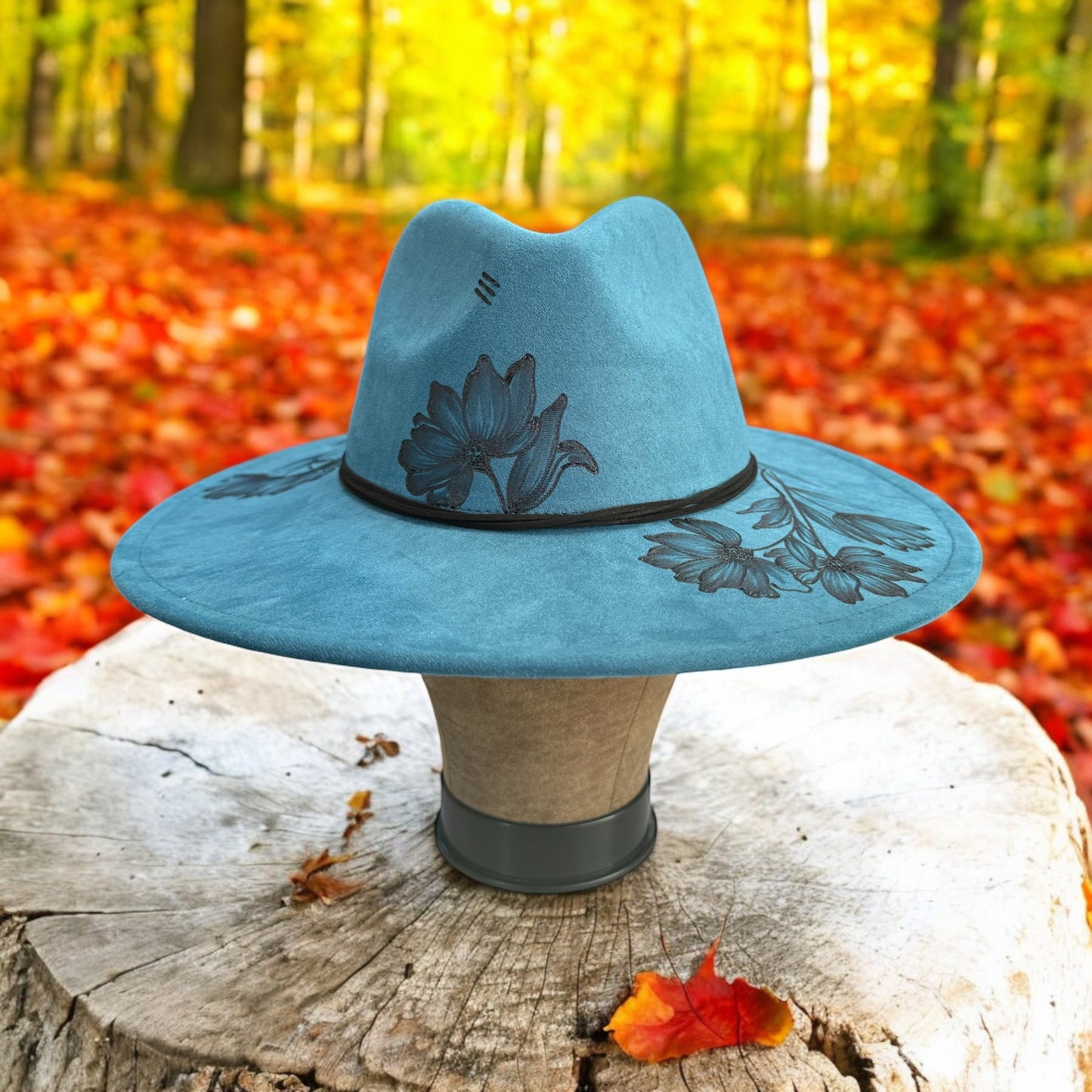 Native Petals - Burned Wide Brim Hat