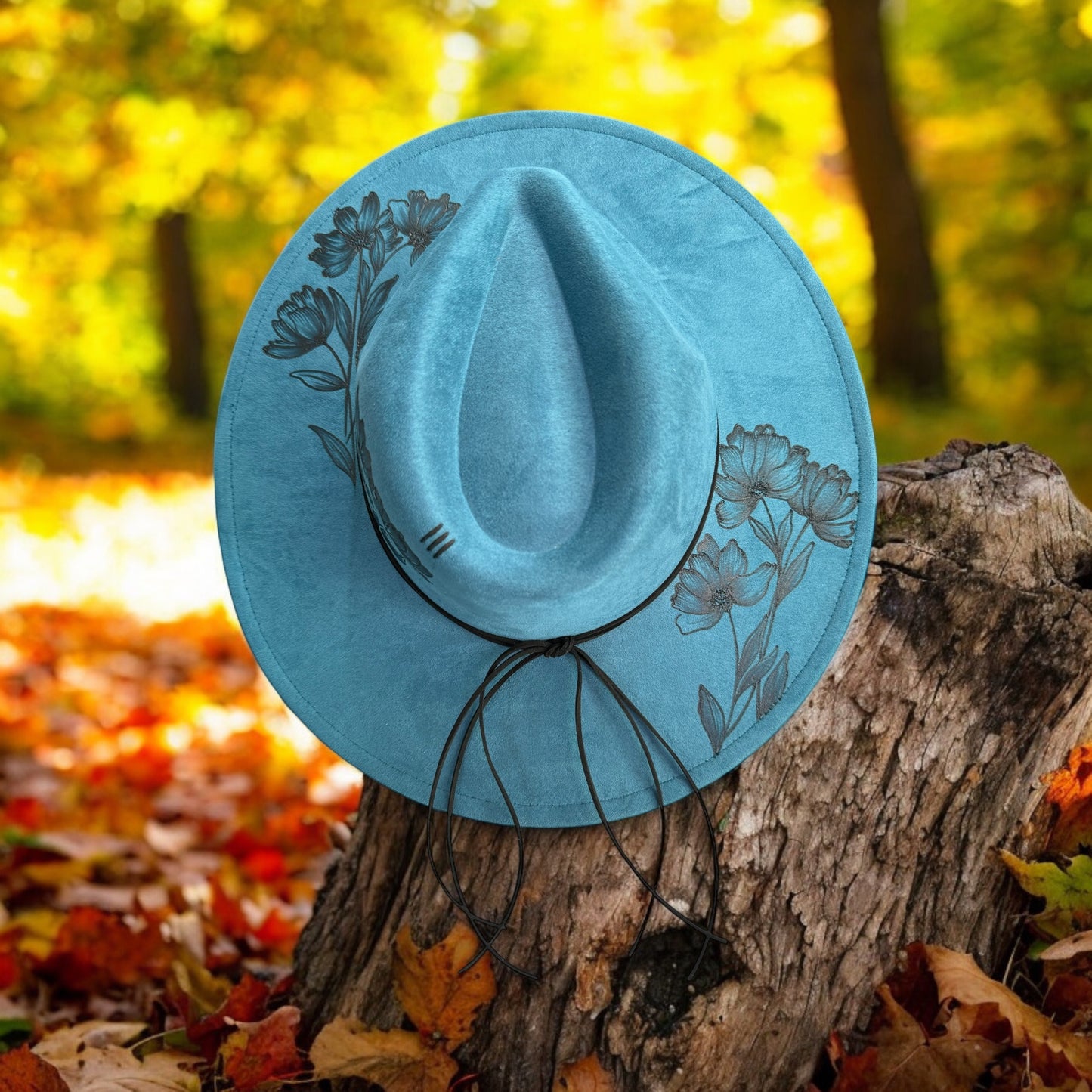 Native Petals - Burned Wide Brim Hat