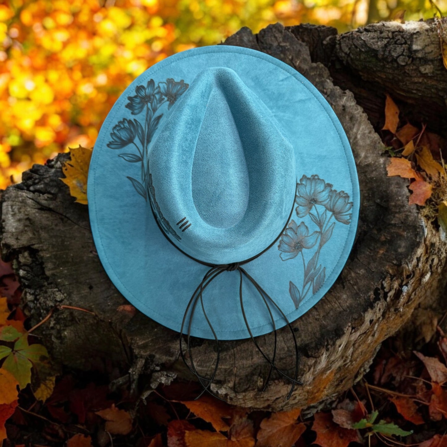 Native Petals - Burned Wide Brim Hat