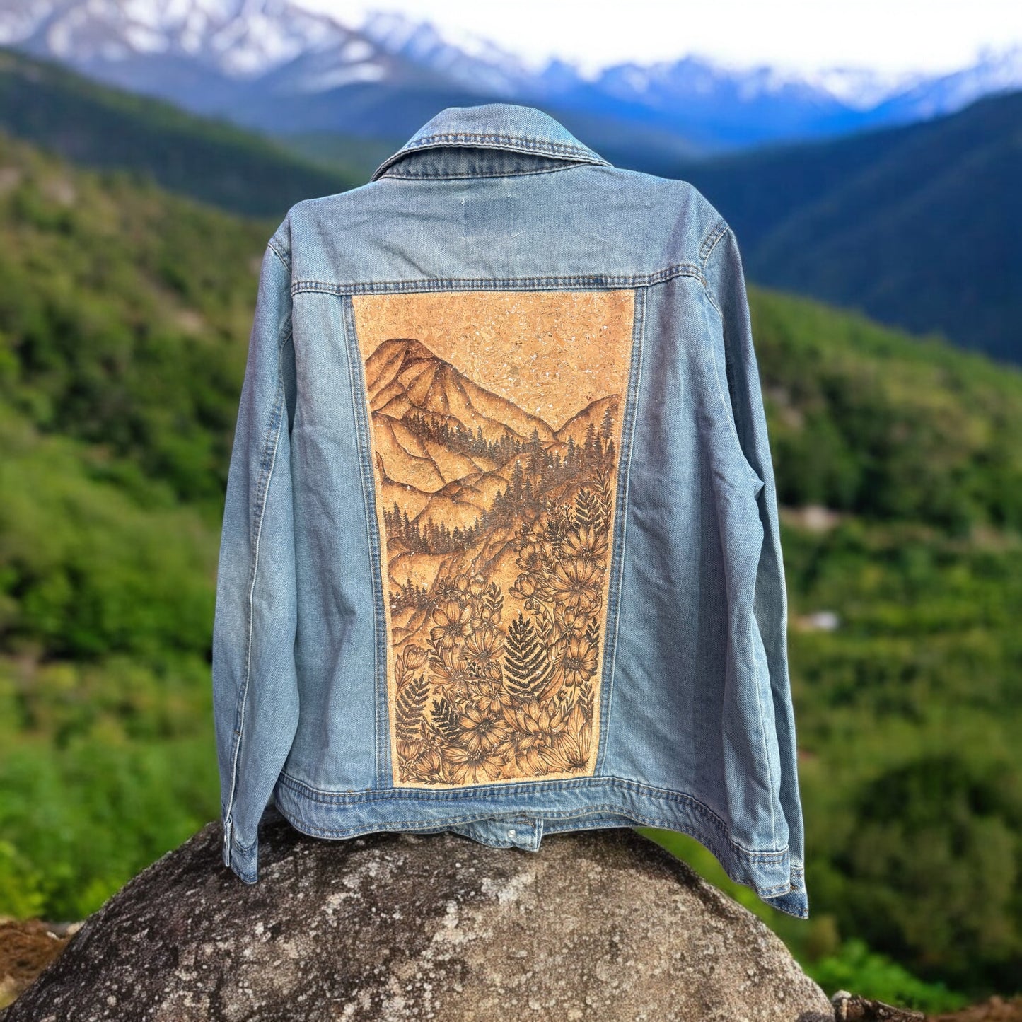 Path to Rainier- Burned Denim Jacket