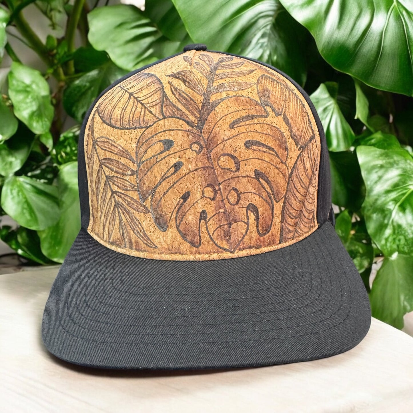 Monstera & Palms - Burned Cork Trucker Hat