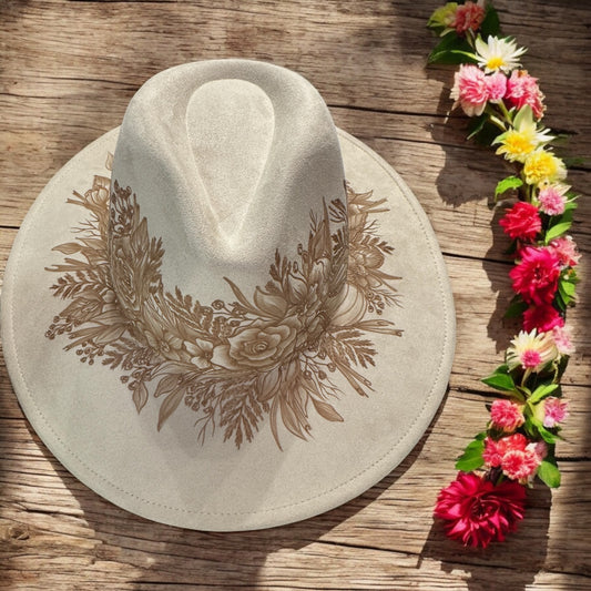 Haku Lei - Burned Wide Brim Hat