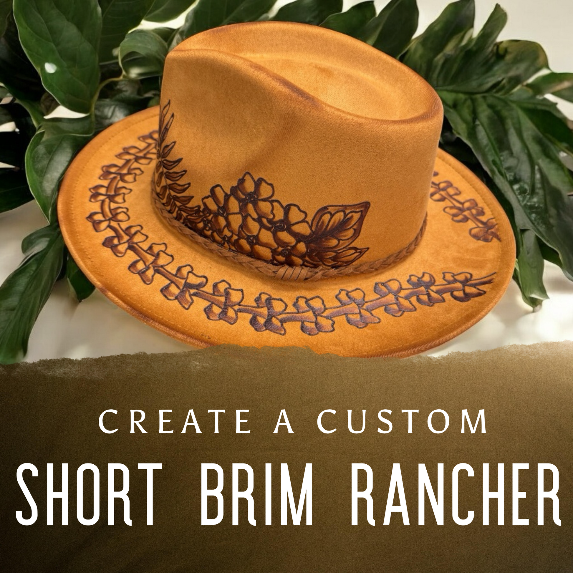 Create a Custom Burned- Short Brim Rancher Hat – Piper Hat Co