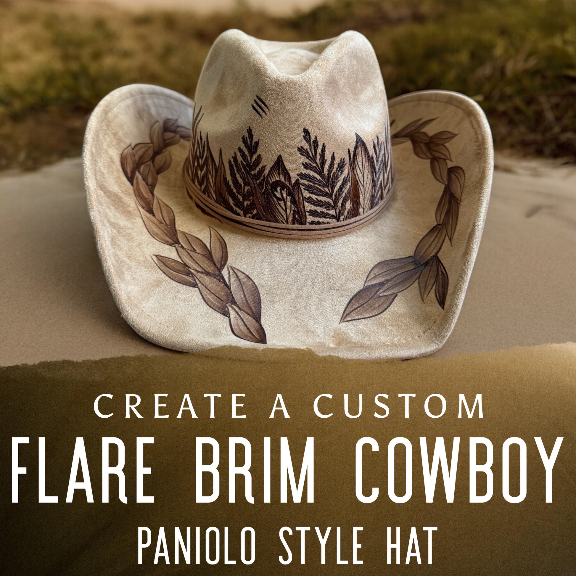 Create a Custom Burned Flare Cowboy style Hat Paniolo