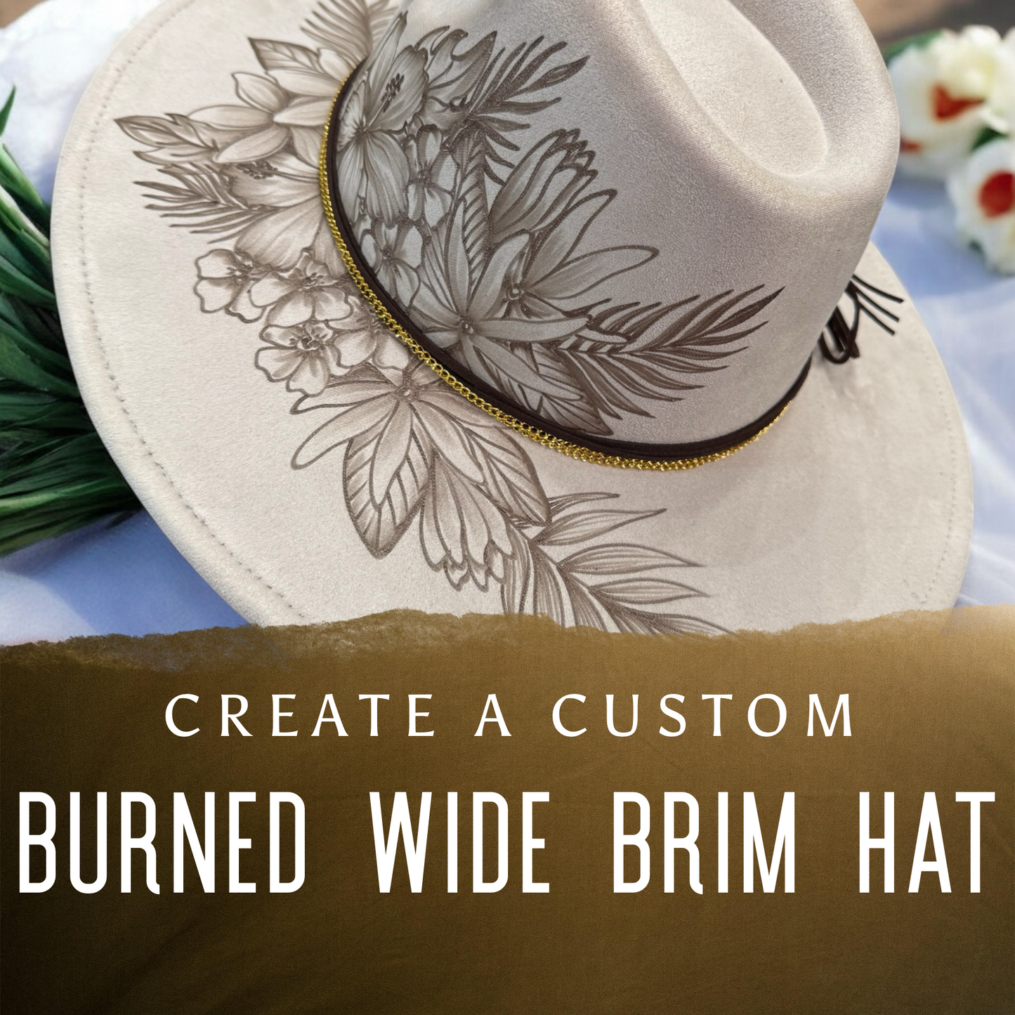 Create a Custom Burned Wide Brim Hat
