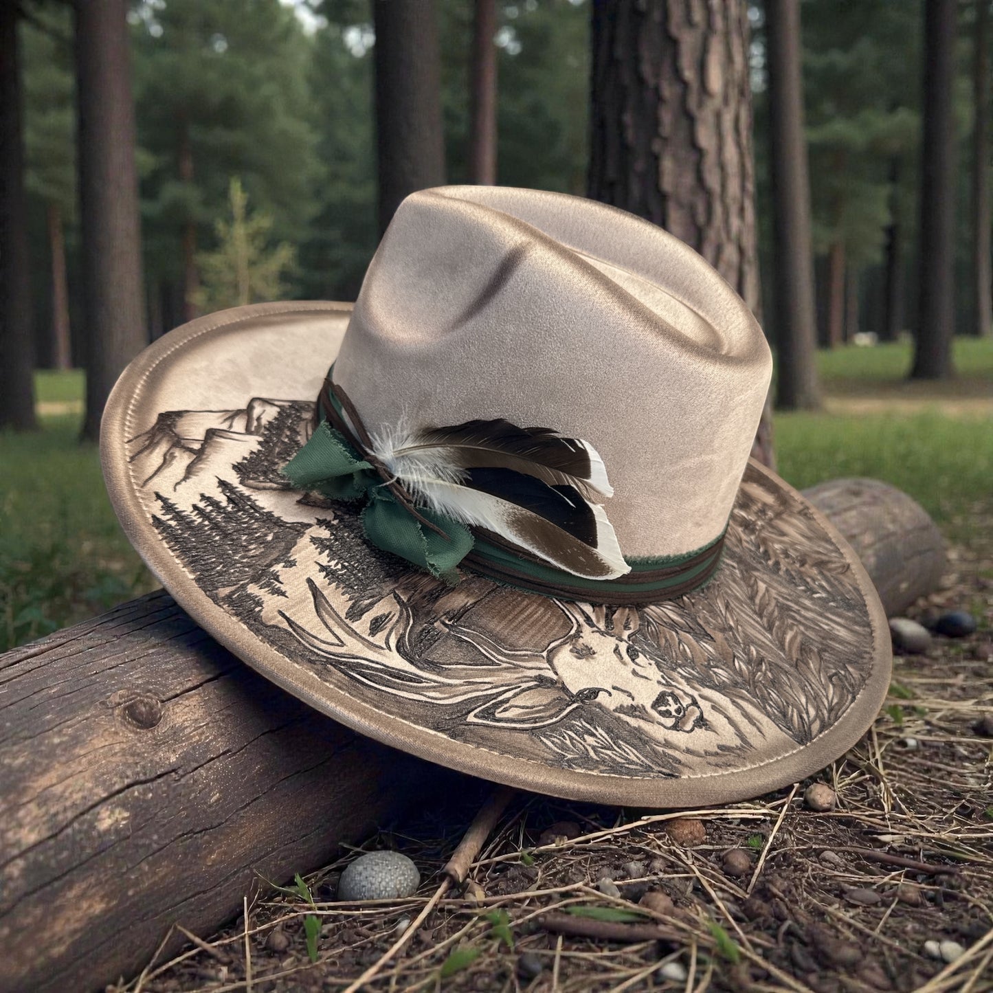Outside of the Blind - Burned Wide Brim Fedora