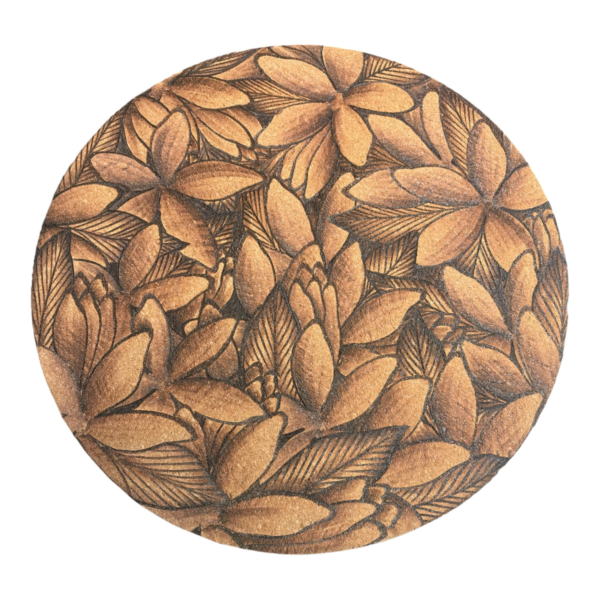 Tropics Trivet Set - Burned Cork Pot/Plant Plates