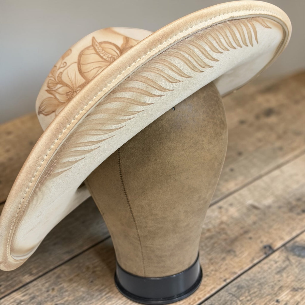 Orchids & Lilies - Burned Cowboy Hat