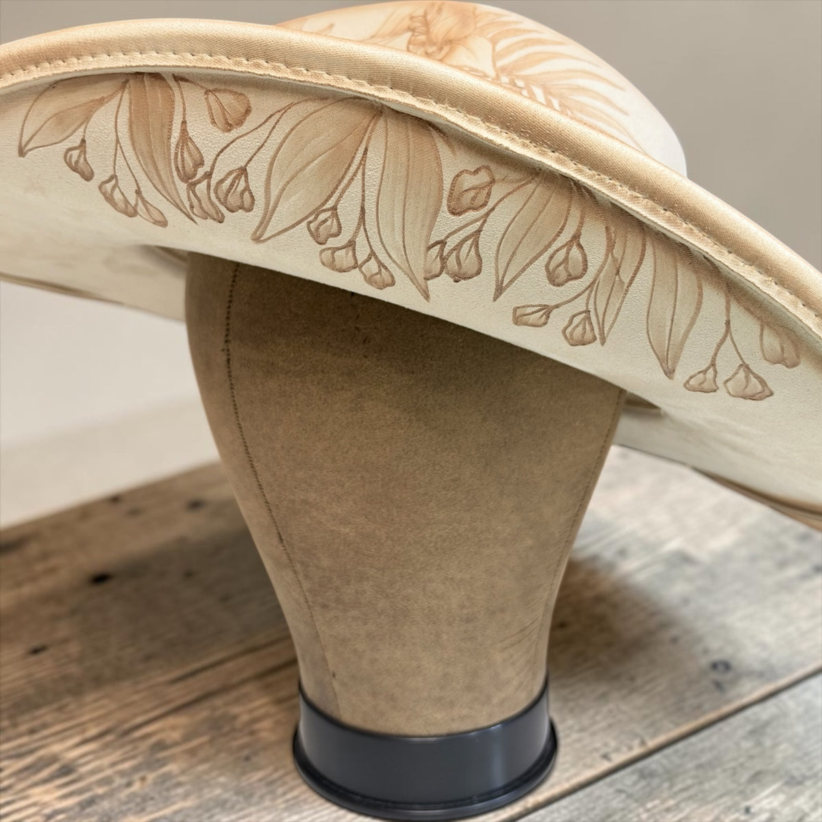 Orchids & Lilies - Burned Cowboy Hat