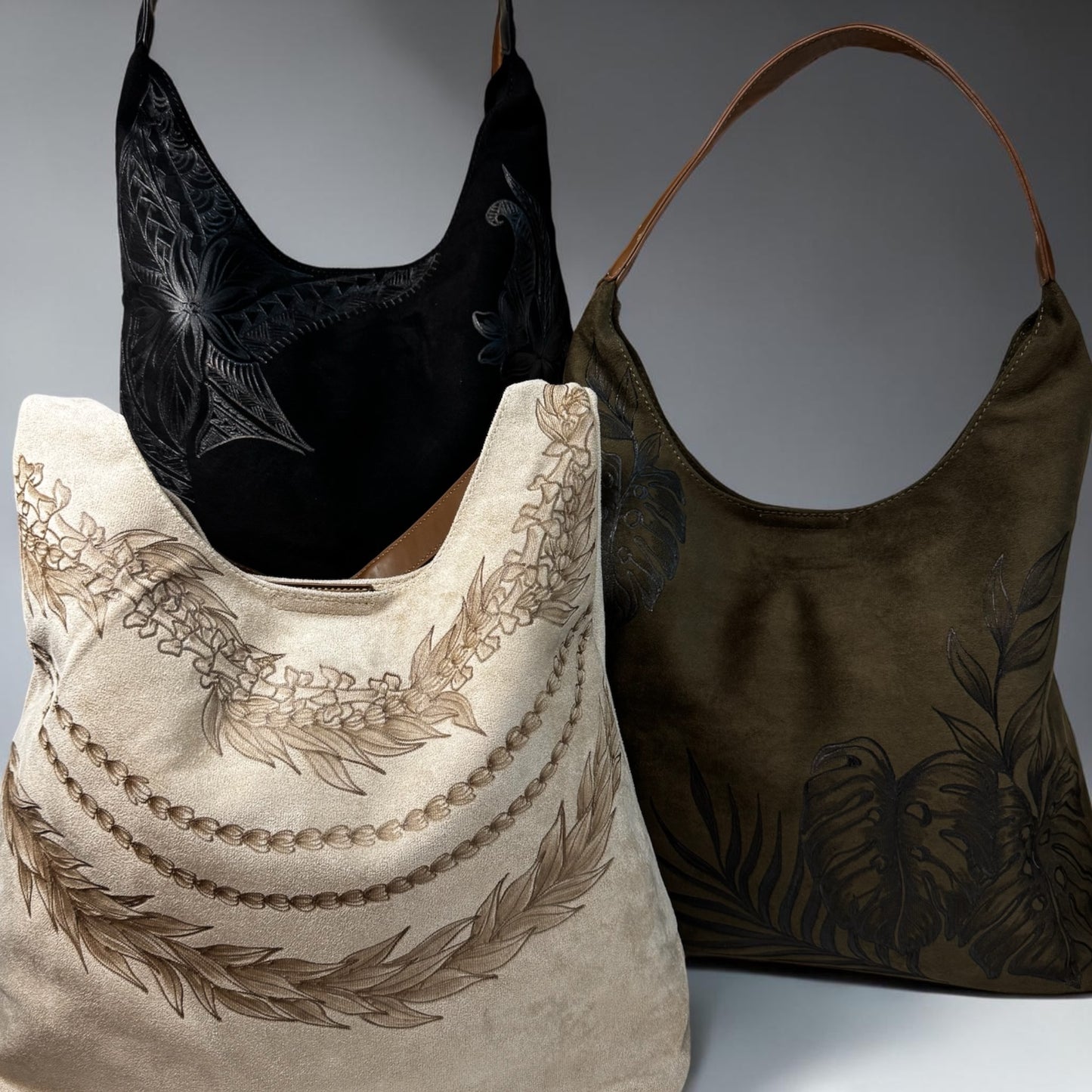 Burned Suede Hobo Bag