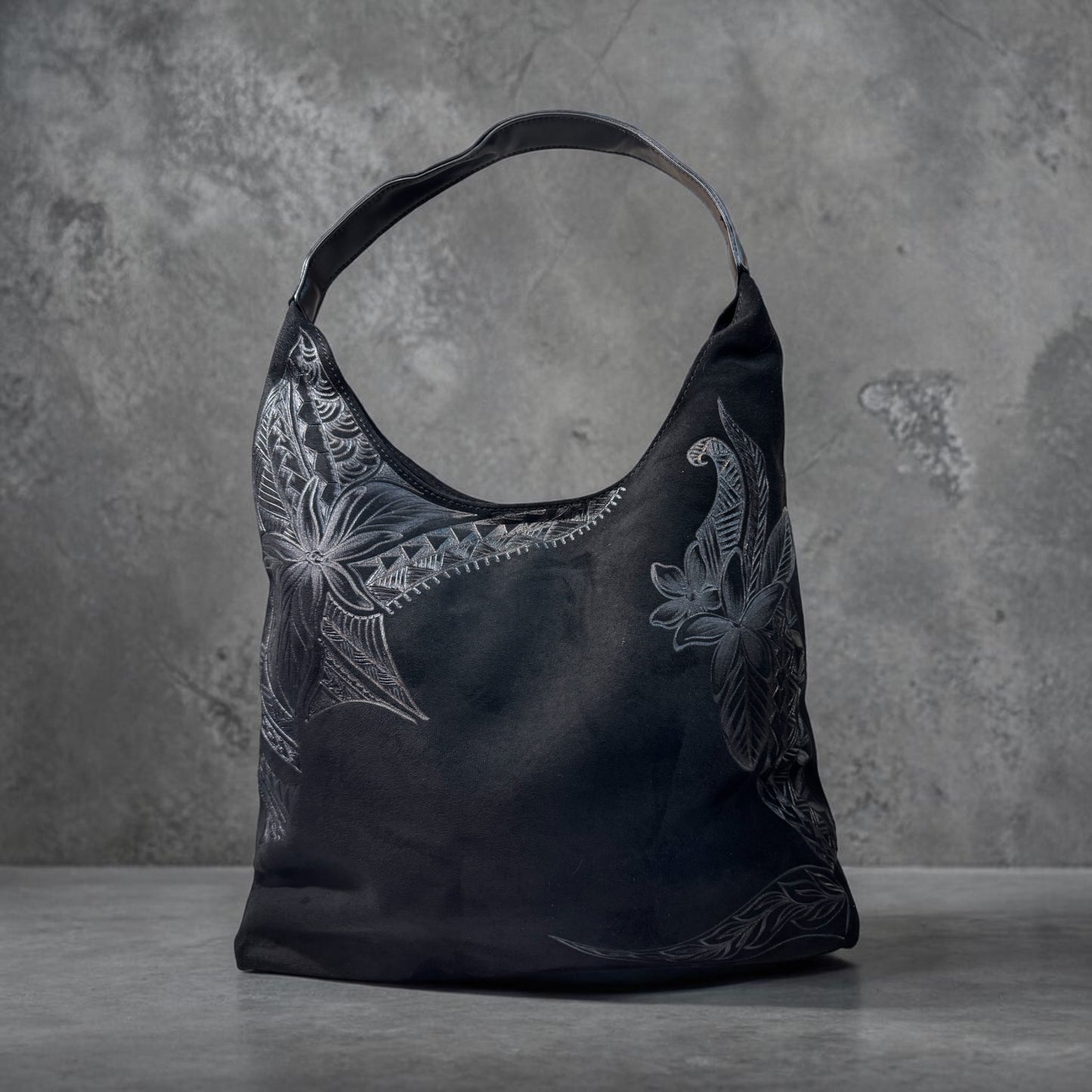 Burned Suede Hobo Bag