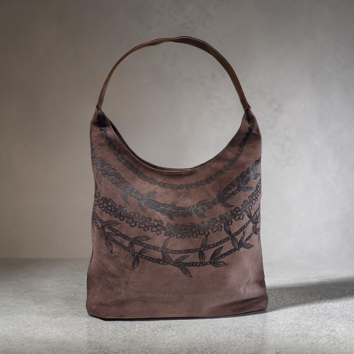 Burned Suede Hobo Bag