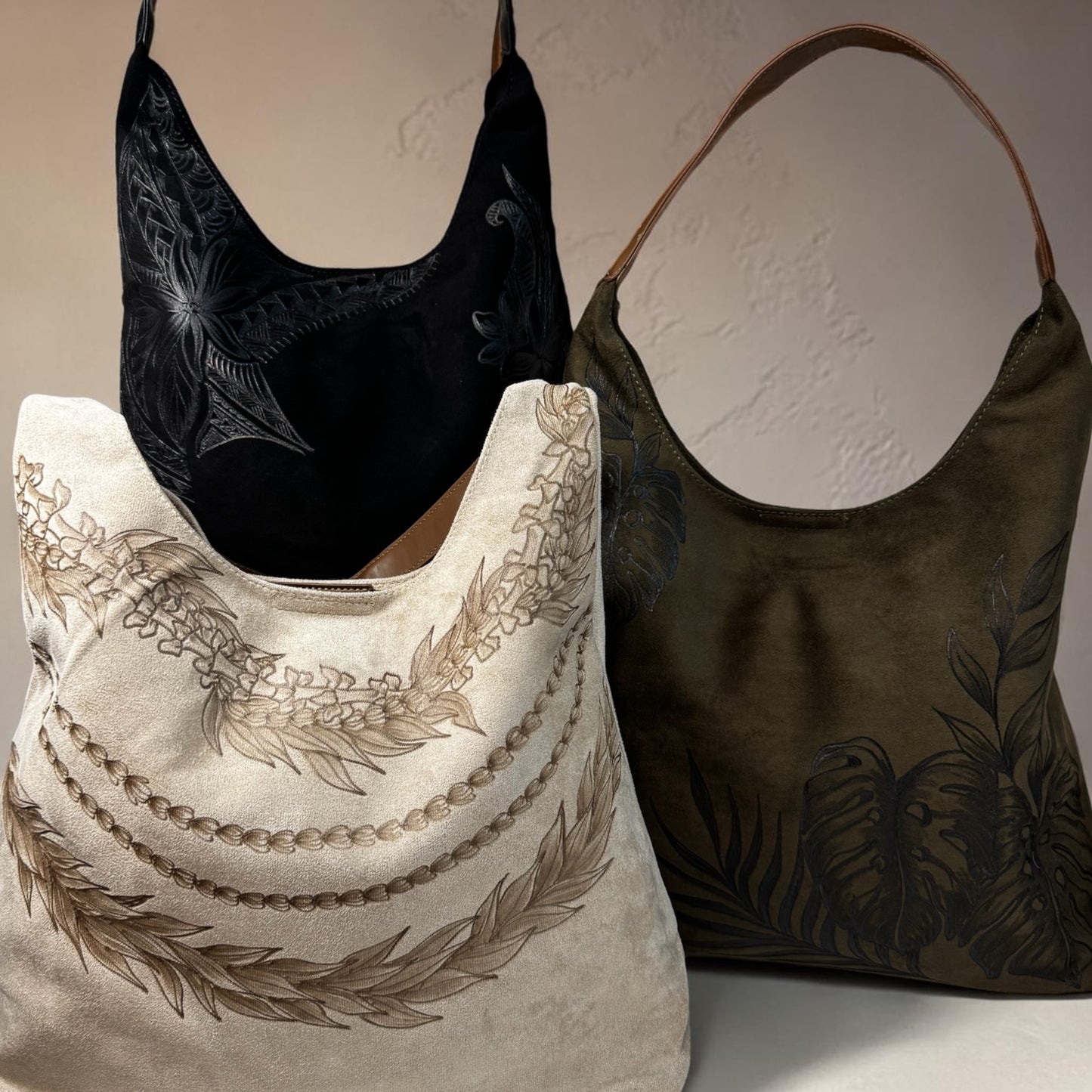 Burned Suede Hobo Bag