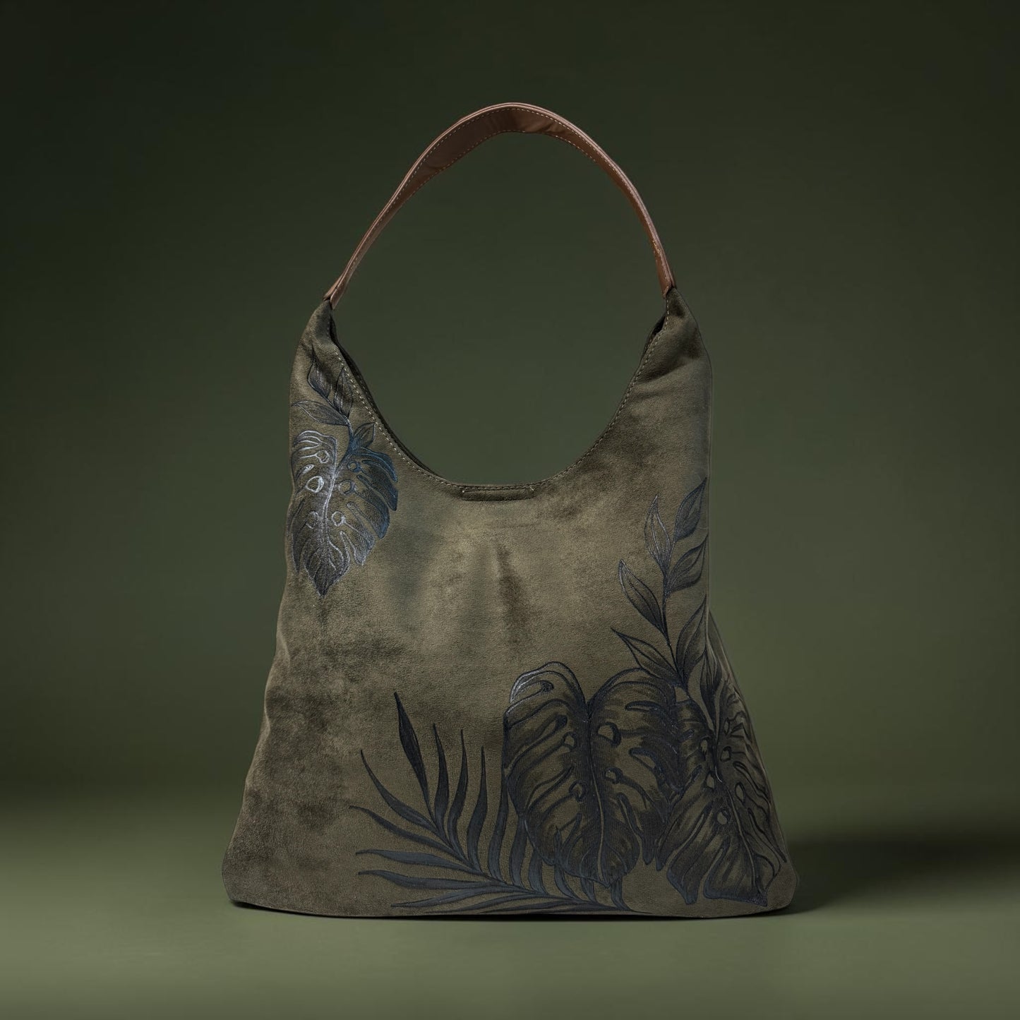Burned Suede Hobo Bag