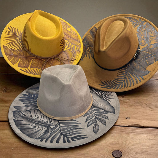 High Definition- Burned Wide Brim Fedora Series