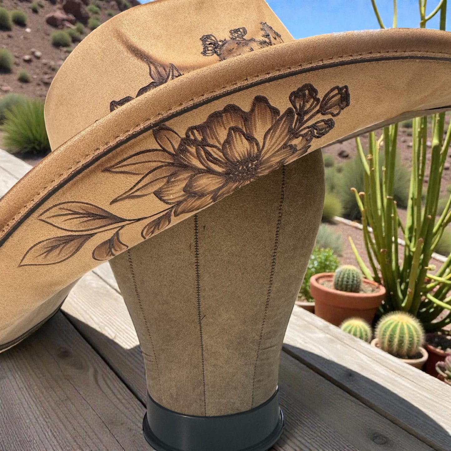 Desert Cowgirl- Burned Cowboy(Swoop)Hat