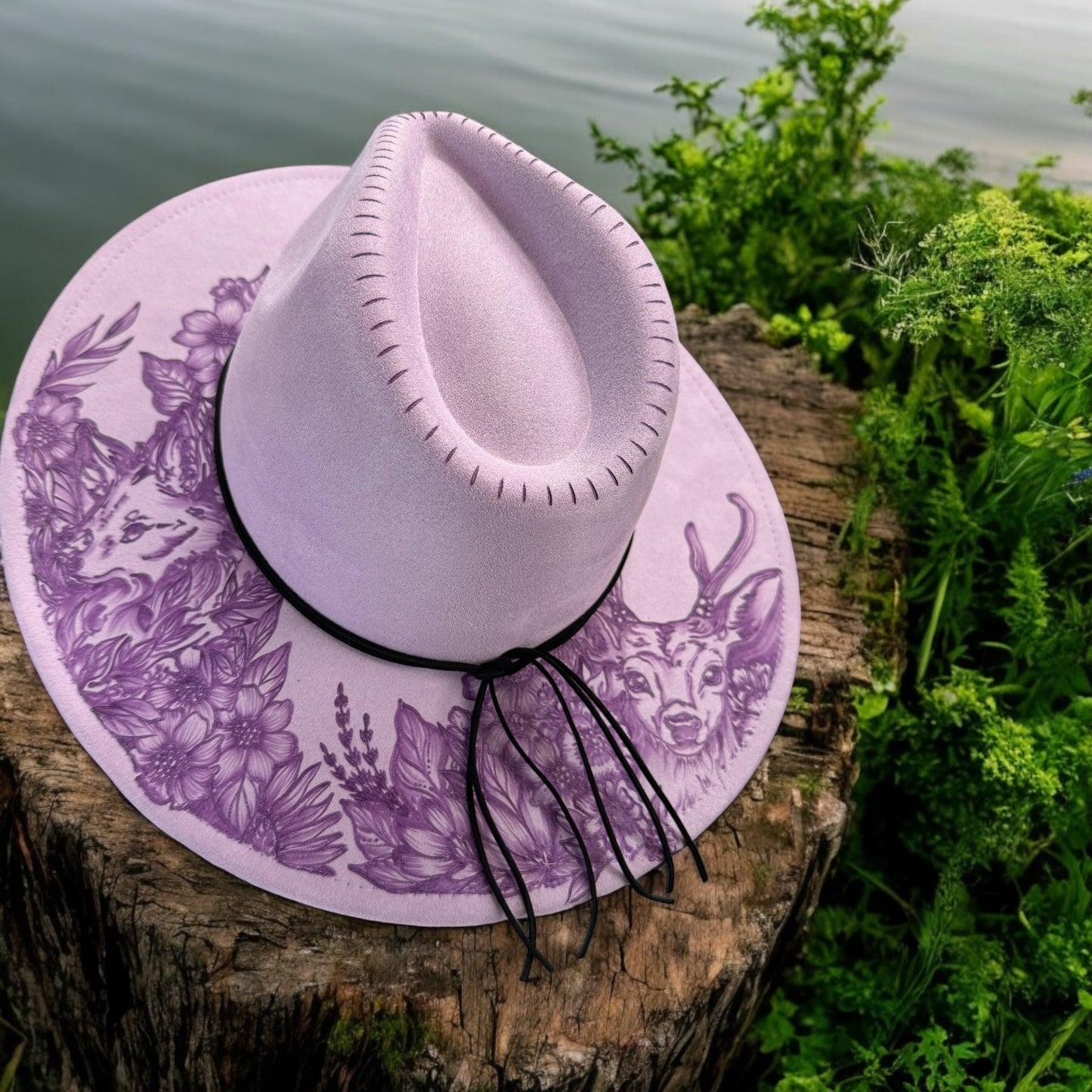 Woodlands- Burned Wide Brim Hat