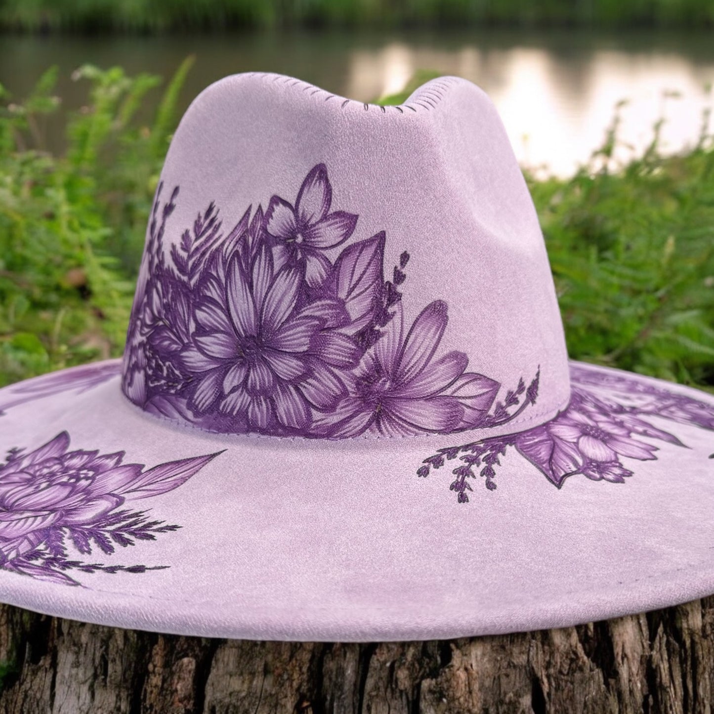 Woodlands- Burned Wide Brim Hat