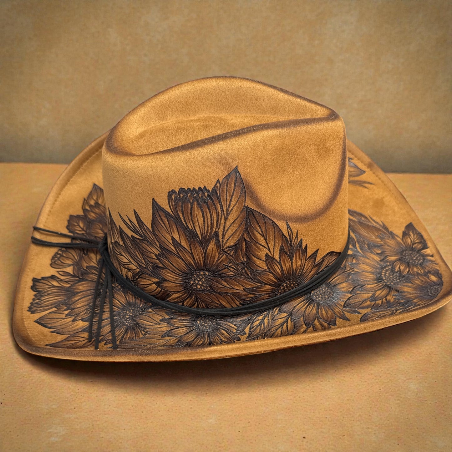 She's a Sunflower- Burned Cowboy Hat