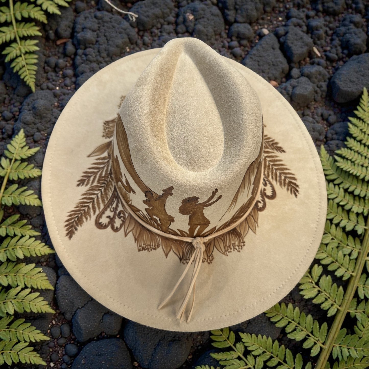 Ka Lehua - Burned Wide Brim Hat