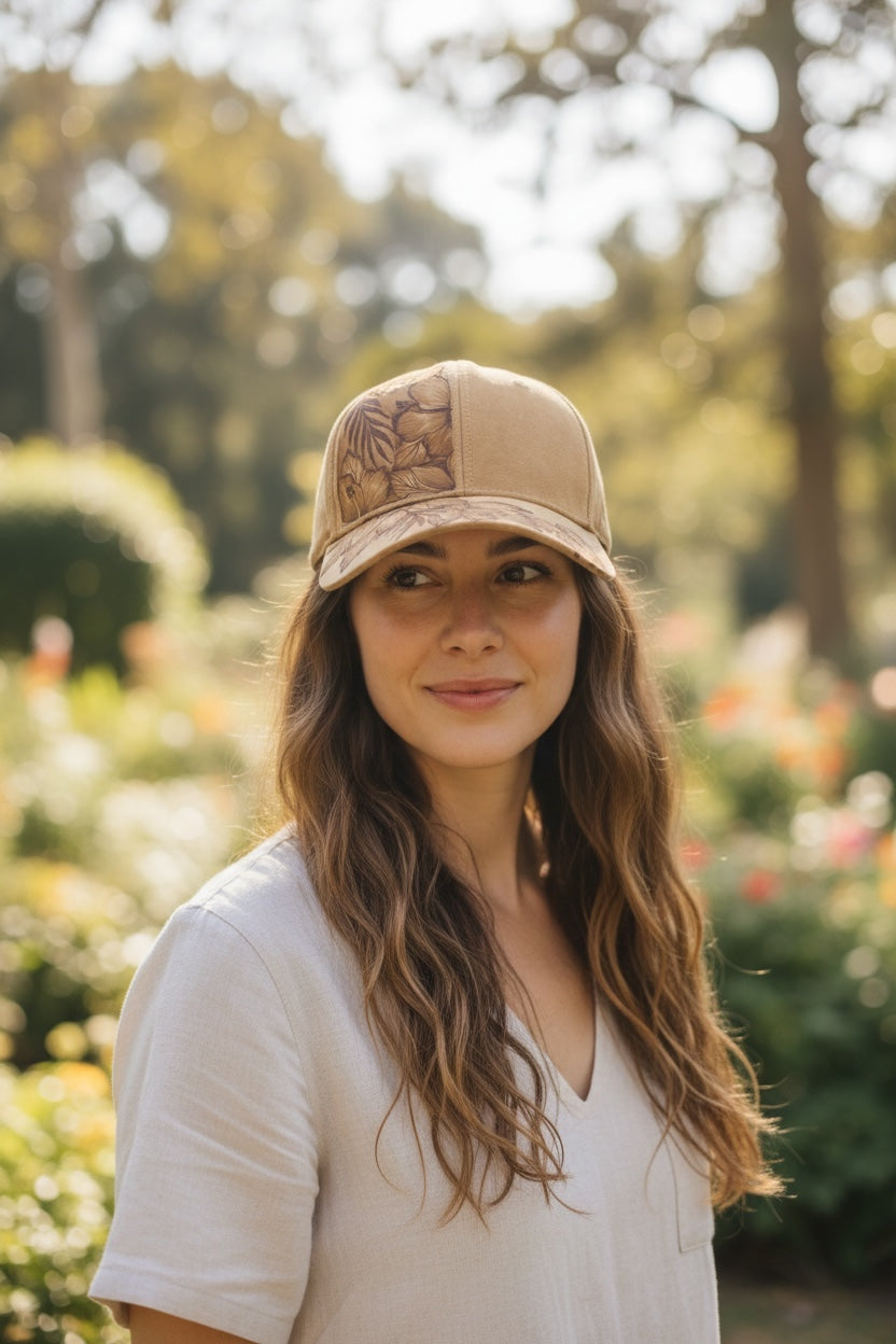 Full Blooms - Burned Suede Baseball Cap