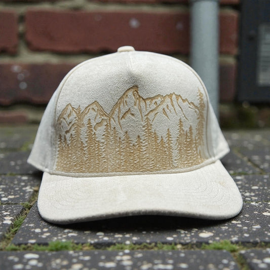 Grand Tetons - Burned Premium Suede Snapback