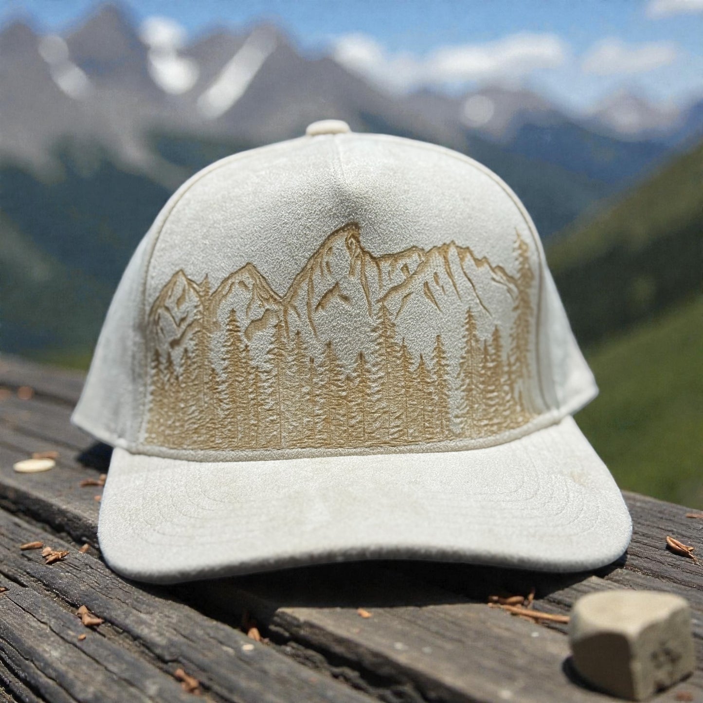 Grand Tetons - Burned Premium Suede Snapback