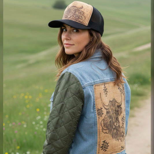 Knoxx- Burned Quilted Sleeve Denim Jacket