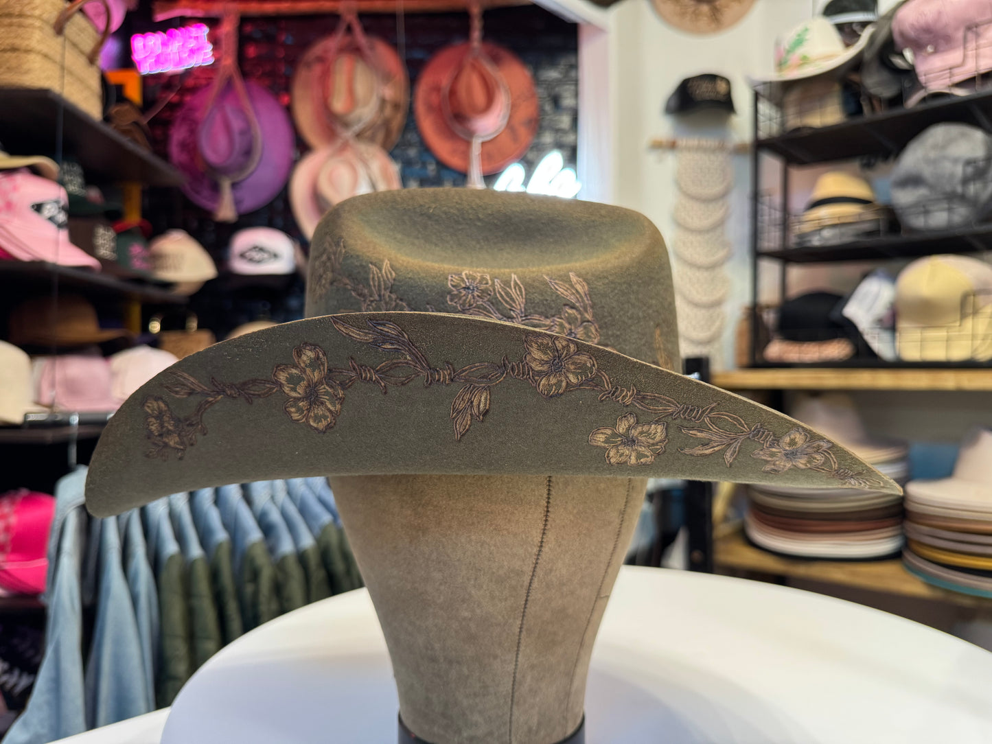 Stay Wild Cowgirl- Burned Australian Wool Cattleman Hat