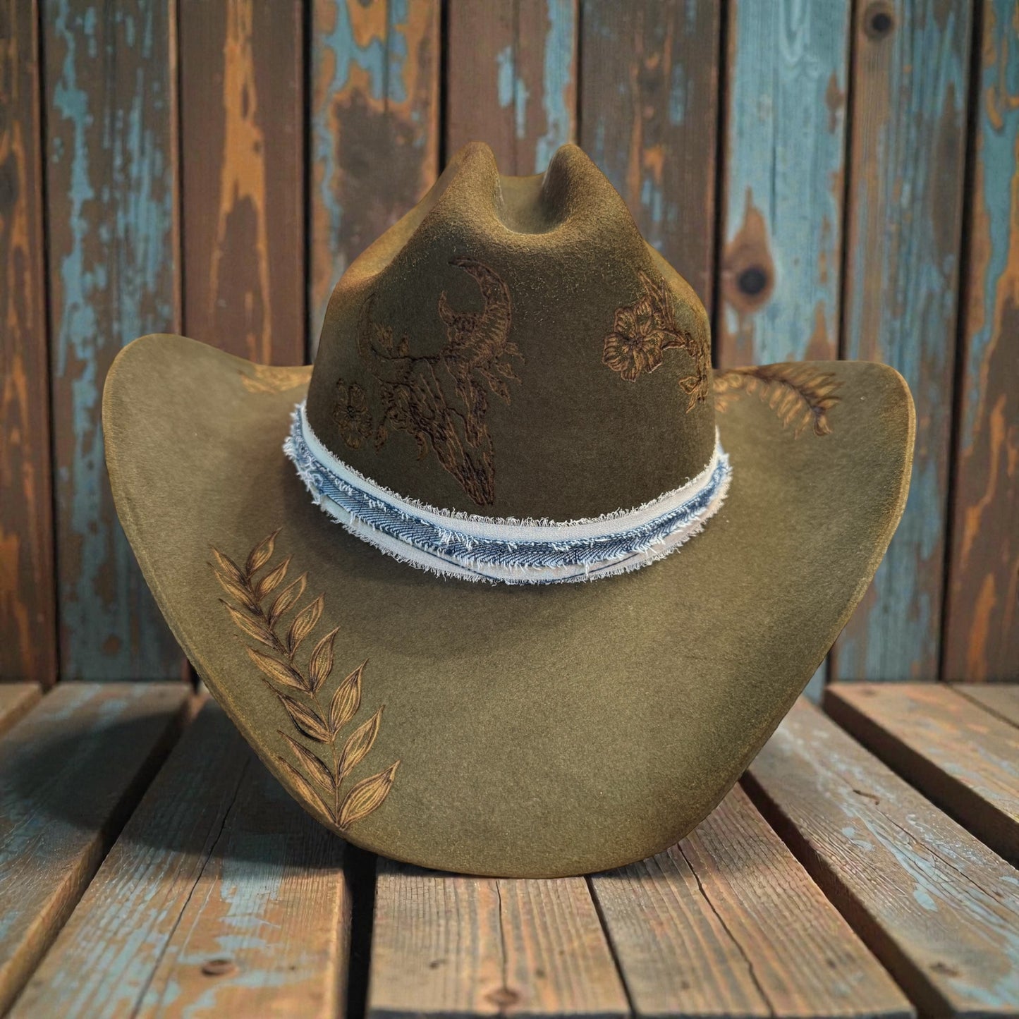 Stay Wild Cowgirl- Burned Australian Wool Cattleman Hat